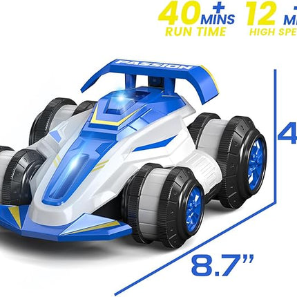 Upgraded Remote Control Car 360° Spins RC Car 2- in-1 Anti-Gravity RC Racer Wheelie Drift Stunt Car with Lights&Music Birthday Gifts Toys for 6 7 8 9 10 11 12 Year Old Boys