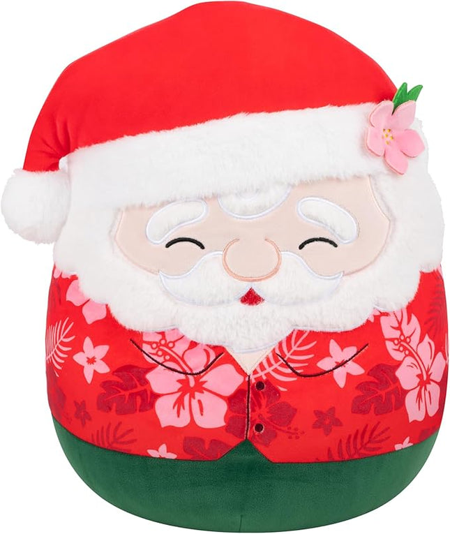 Squishmallows Original 14in Nick The Santa Claus in Red Hawaiian Shirt – Official Jazwares Holiday Plush (Large)