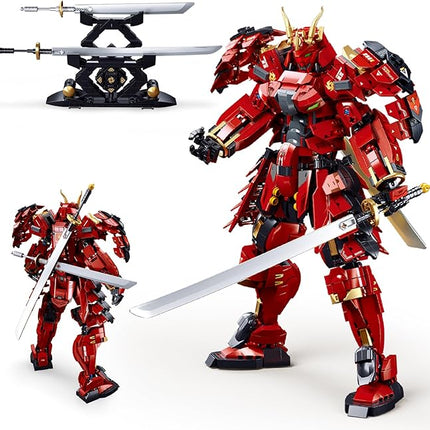 Samurai Mech Building Block Sets, Compatible with Lego Mech, Double Swords Weapon Japanese Warrior Model Play Sets, Creative Collectible Toy for Adults Man Teens Boys 8+, 923 Pcs
