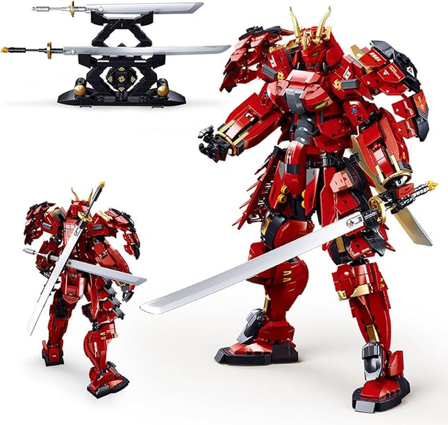 Samurai Mech Building Block Sets, Compatible with Lego Mech, Double Swords Weapon Japanese Warrior Model Play Sets, Creative Collectible Toy for Adults Man Teens Boys 8+, 923 Pcs