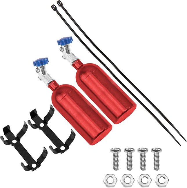 2Pack Vgoohobby Simulation Nitrogen Bottle Decoration Part Accessory Compatible with Traxxas TRX4 Axial SCX10 RC4WD Tamiya CC01 D90 90046 1/10 RC Crawler (Red)