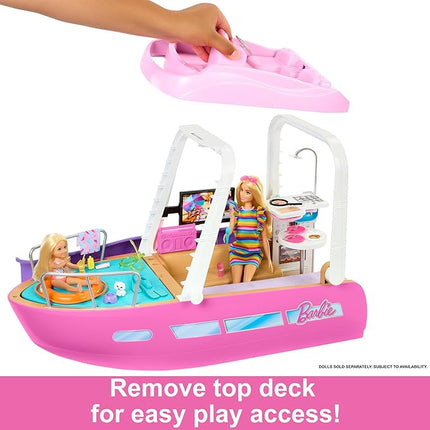 Barbie Dream Boat Playset with 20+ Ocean-Themed Accessories Sized to Fashion Dolls Including Pool, Slide & Dolphin