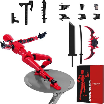 Magnetic Action Figure Set, Model 13 Action Figure Multi-Jointed Movable,Gift Box Packaging, a Great for Loved Ones and Friends. (Magnetic Red)