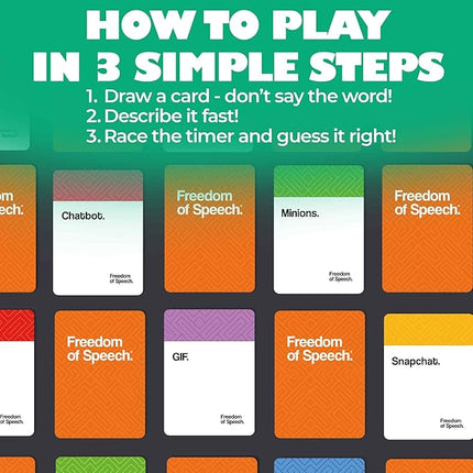 QUOKKA Freedom of Speech Card Board Game - Modern Life Edition - Fast-Paced | Guess The Word | Easy to Play - Party Game for Game Night