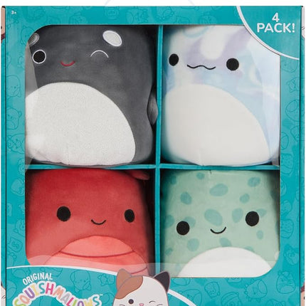 Squishmallows Original 7-Inch Sealife Box Set – Forina Green Spotted Jellyfish, Kai Orca Whale, Laslow Blue Marbled Beluga, Lorono Red Lobster – Official Jazwares Plush (Little)