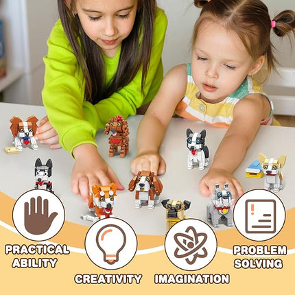 Matador Mini Dog Building Blocks Set, Micro Bricks Animals Building Toys, Party Favors Pet Toys Gifts for Kids