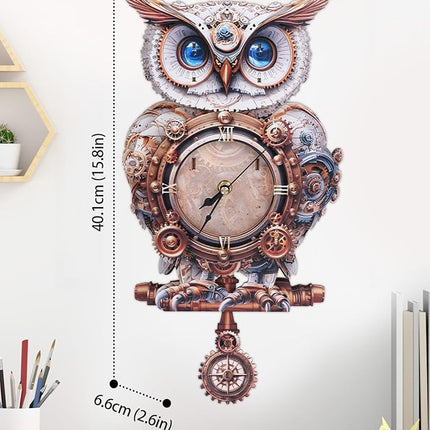 3D Wooden Puzzles for Adults, 3D Puzzle Owl Clock Kit (with Pendulum), Mechanical Owl 3D Puzzles for Adults Crafts for Adult Home Decor Clock Puzzle Gifts for Women Men