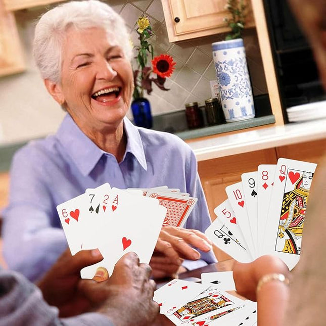 SeptCity Jumbo Playing Cards, 3.5 X 5 Inches Super Big Giant Game Theme Full Deck Huge Poker Oversize Decorations of Magic Party (1 Pack) (2 Times)