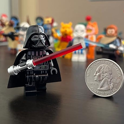 LEGO Star Wars OBI-Wan Kenobi Minifigure - Darth Vader (Printed Arms and Cape) with Red Lightsaber and Minifigureland Tile 75334