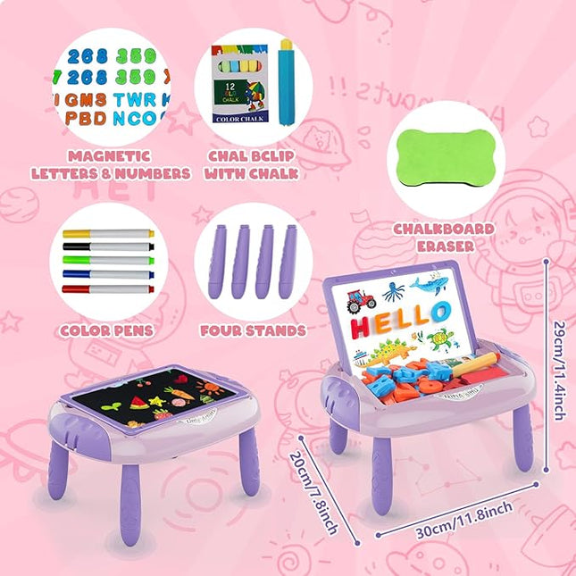 Gift for 1-2 Year Old Girls, Toddler Girl Toys with Magnetic Letters and Numbers, Learning and Educational Toys for 1 2 Year Old, Girls Birthday (Unicorn Pink)