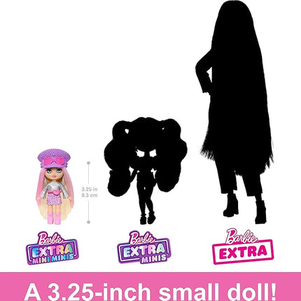 Barbie Extra Mini Minis Travel Doll with Pink & Blonde Hair, Fringe Top, Pastel Mini Skit & Desert-Themed Accessories