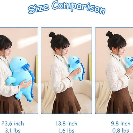 SQEQE Weighted Axolotl Plush Toy, Blue Axolotl Stuffed Animals Cute Plush Pillow, Kawaii Weighted Stuffed Animals Gifts for Girls & Boys Blue 13.8 Inch, 1.6 Lbs