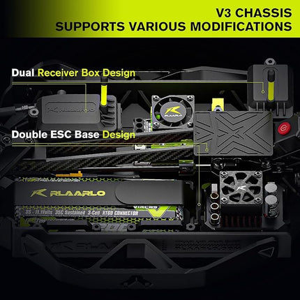 CROBOLL RLAARLO 1/10 Brushless Carbon Fiber RC Drift Cars for Adults with Gyro, Max 50 mph Fast RC Rally Car, 2.4Ghz All Terrain Remote Control Car 4x4 Hobby RTR RC Truck with 3S Battery