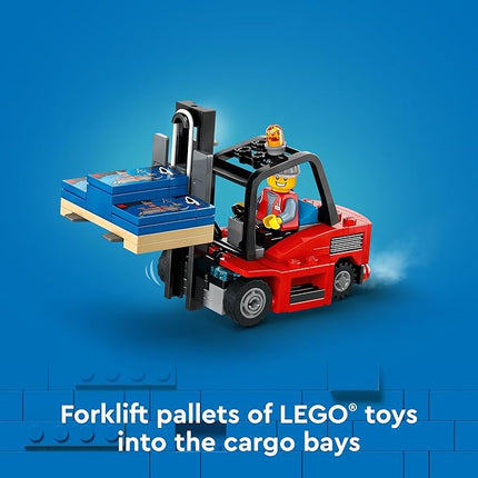 LEGO City Yellow Delivery Truck Toy, Comes with a Semitruck Model, Forklift and 4 Minifigures for Pretend Play, Fun Birthday Gift Idea for Kids' 8 Years Old and Up, 60440