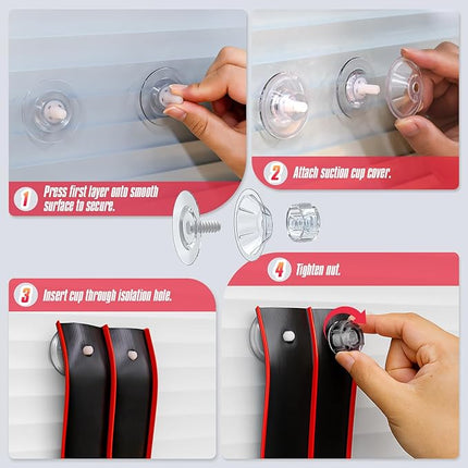 Flex Track 15 Ft Portable Flexible Race Car Track with Strong Suction Cups – Compatible with Hot Wheels & 1/64 Diecast Cars–Easy Storage, Indoor & Outdoor Play Flexible Car Tracks for Kids（Red-Black）