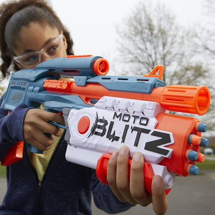 Nerf Elite 2.0 Motoblitz Blaster with Scope, Motorized 10-Dart Blasting, Airblitz 6 Darts, Outdoor Toys for 8 Year Old Boys & Girls