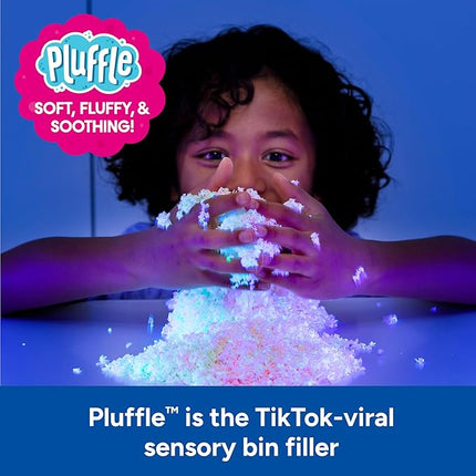 Educational Insights Pluffle® Glow-in-The-Dark - Sensory Bin Foam Set, No Mess Alternative to Sand Toys & Slime for Toddlers at Home or in The Classroom, Fun Sensory Table Filler, Gift for Ages 3+