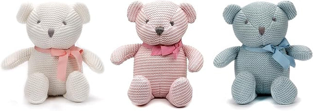 100% Organic Cotton Baby Teddy Bears Bulk for Baby Shower 6.5" (3pcs/Set)