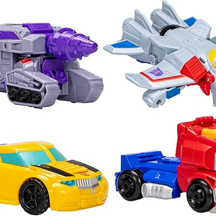 Transformers Toys Heroes vs Villains 4-Pack, Autobot and Decepticon 4.5-Inch Action Figures, Preschool Robot Toys for Kids Ages 3 and Up (Amazon Exclusive)