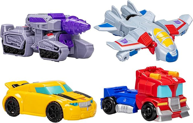 Transformers Toys Heroes vs Villains 4-Pack, Autobot and Decepticon 4.5-Inch Action Figures, Preschool Robot Toys for Kids Ages 3 and Up (Amazon Exclusive)