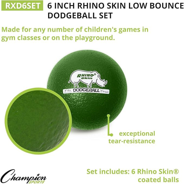Champion Sports® Rhino Skin® Low Bounce Dodgeball Sets & Singles for Playground, PE, Backyard & League Games – Team Sports Equipment for Youth & Adults