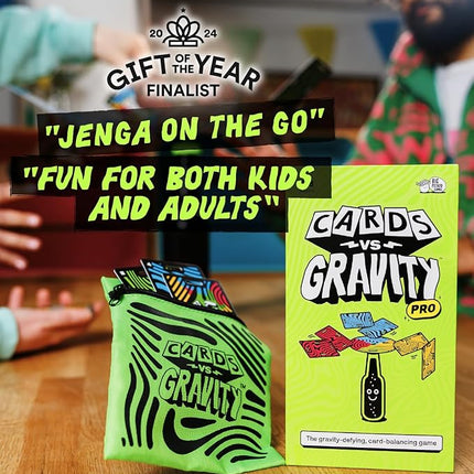 Big Potato Cards vs Gravity Pro: Ultimate Stacking & Balancing Travel Game | Waterproof Card Game for Camping, Vacations & Family Fun | 2-8 Players