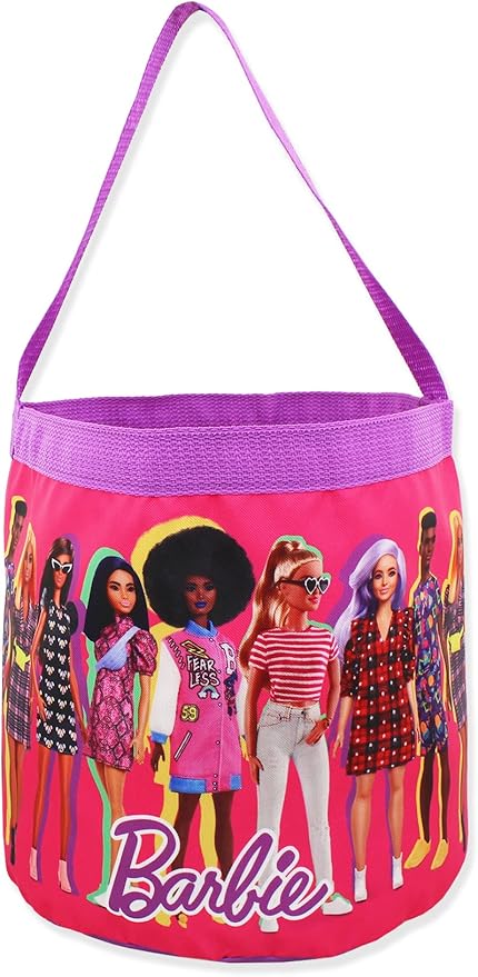 Barbie Collapsible Nylon Basket Bucket Tote Bag