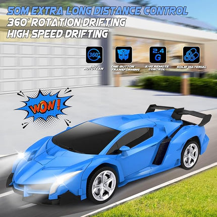 Transform Remote Control Car Toy for Kids 4-8, Remote Control Car for Boys 4-7, Transform Cars for Boys 4-6