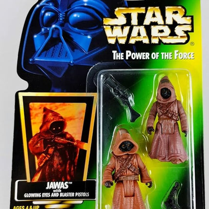 Star Wars, The Power Of The Force Green Card, Jawas Action Figures, 3.75 Inches