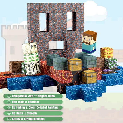 213 PCS Magnetic Blocks Building Toys Set Sword Kids Blocks for Toddler Boys Girls 3+, STEM Sensory Magnetic Cubes Christmas Birthday Present Construction Building Toys