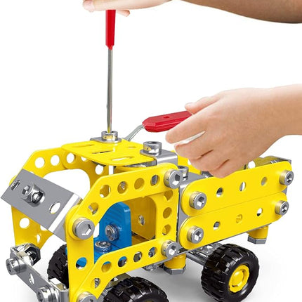 7 in 1 STEM Toys,Creative Set for Boys Age 8-12,Learning Engineering Kids Building Blocks Model Kits,Metal Construction Toys for Kids 8 9 10 11 12+ Year Old(180PCS No Motor)