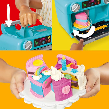 Play-Doh Super Slice Cake Playset, Toy Oven with Play Kitchen Accessories & 11 Modeling Compound Cans, Kids Arts & Crafts, Ages 3+