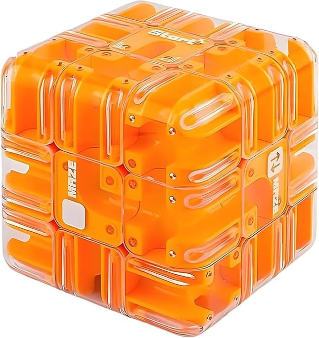Large Labyrinth 3D Puzzles Maze Cube - Engaging Brain Teaser Toy, 3D Maze Magic Cube & Ball, High Difficulty Puzzle, Brain Training Puzzle, Pefect Gift for Adults Teens, Orange