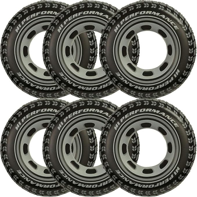 Intex Inflatable 36" Giant Tire Tubes for Swimming Pool/Lake/Ocean (6 Pack)