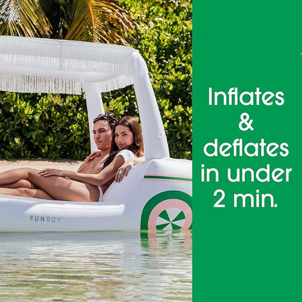 FUNBOY Giant Inflatable Luxury Golf Cart Pool Float, Two Cup Holders, Removable Fringe Shade, Float for Summer Pool Party and Entertainment