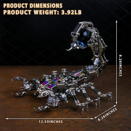 Adult 3D Metal Puzzle Giant Scorpion Model Kit 3D Metal Puzzle Mechanical Scorpion Block Difficulty DIY Assembly Kit - Men's High end Gift 1467pcs (Crusher - Scorpion)