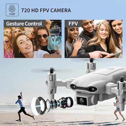 4DV9 Mini Drone with 1080P HD Camera for Kids FPV Live Video RC Quadcopter for Adults Beginners Toys Gifts,Altitude Hold, Waypoints Functions,One Key Start,3D Flips,3 Batteries,Gray