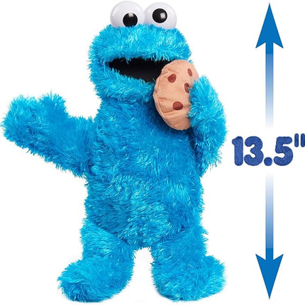Just Play Sesame Street 13.5-inch Nom Nom Cookie Monster Plush with Sounds and Motion, Blue, Kids Toys for Ages