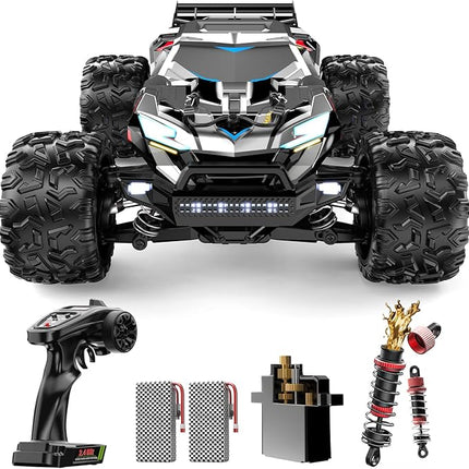 DEERC Brushless Fast RC Cars for Boys & Adults, 55KM/H, 1:18 Off-Road RC Truck, All Terrain 4x4 Racing Mecha Car, 50 Mins, Waterproof Remote Control Monster Truck, Compatible with 3S Battery