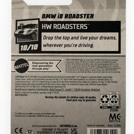 Hot Wheels BMW i8 Roadster, HW Roadsters 10/10 [Silver] 156/250