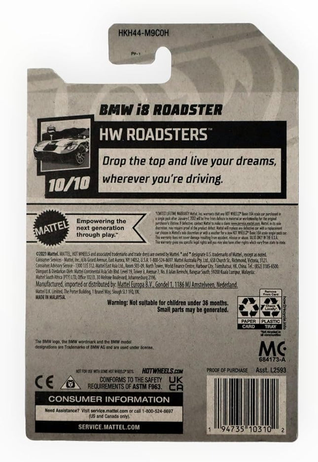 Hot Wheels BMW i8 Roadster, HW Roadsters 10/10 [Silver] 156/250
