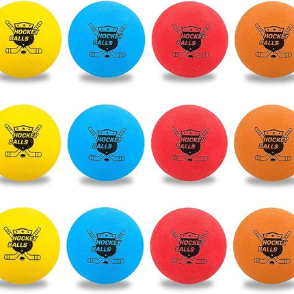 Pandahero 12-Pack Mini Hockey Foam Balls for Indoor Floor & Knee, Soft Street Hockey Balls Party Favors, Toys & Gifts for Boys 8-12