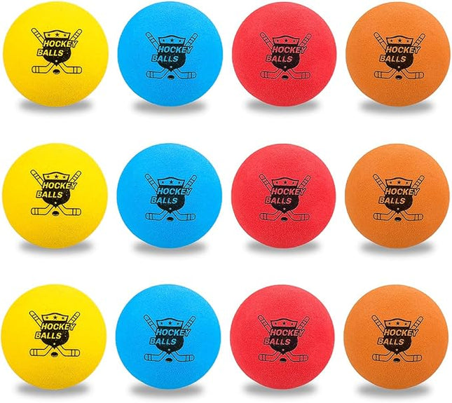 Pandahero 12-Pack Mini Hockey Foam Balls for Indoor Floor & Knee, Soft Street Hockey Balls Party Favors, Toys & Gifts for Boys 8-12