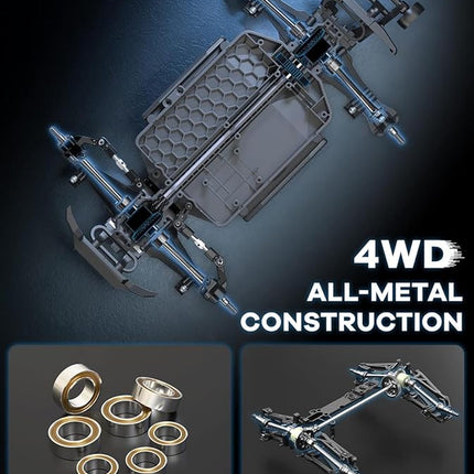 MJX 16208 1/16 RTR Brushless RC Cars, Top Speed 42mph 4x4 Hobby Electric Off Road Jump Remote Control Truck, Adult RC Monster All Terrain Remote Control Cars