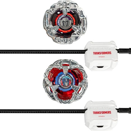 Beyblade X Transformers Collab Optimus Prime 4-60P vs. Megatron 4-80B Multipack Set with 2 Tops & 2 launchers; Battling Top Toys for 8 Year Old Boys & Girls (Amazon Exclusive)