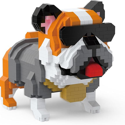 Pet Cute Bulldog Building Set Micro Blocks Animals - 500+ Granules Cute Animal Series Micro Mini Building Set Animals Mini Blocks (Bulldog)