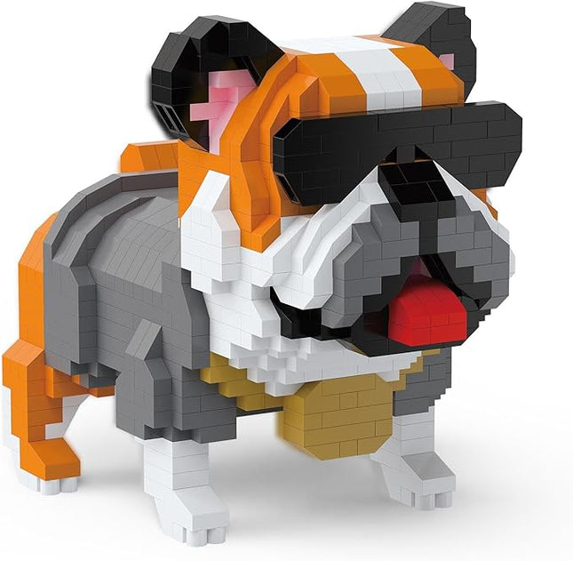 Pet Cute Bulldog Building Set Micro Blocks Animals - 500+ Granules Cute Animal Series Micro Mini Building Set Animals Mini Blocks (Bulldog)