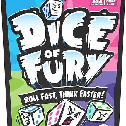 Educational Insights Dice of Fury - Fast-Paced Board Games for Adults, Teens, and Kids, Dice Games for Family Game Night, 2-4 Player Tabletop Party Game, Kids Ages 7+