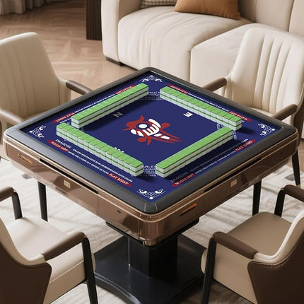 Mahjong Mat - 31.5x31.5 Inch Mahjong Mat for Table, Non-Slip Noise Reduction Mahjong Table Mat for Poker, Dominoes, Board Games & Card Games (Dark Blue)