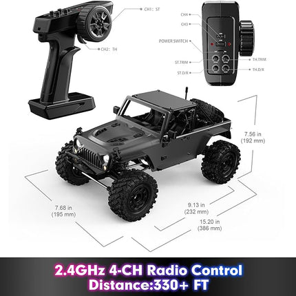 HYPER GO H12Y 1/12 Brushless 4X4 RC Rock Crawlers for Adults, Metal Case Waterproof 4WD Off-Road RC Rock Trucks with Portal Axles, All Terrain RC Cars with 2 Battery